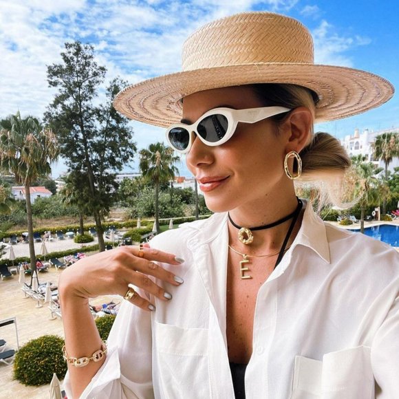 NEW Prada PR26ZS 17K08Z Talc White Dark Grey Oval Unisex Sunglasses - Picture 12 of 12